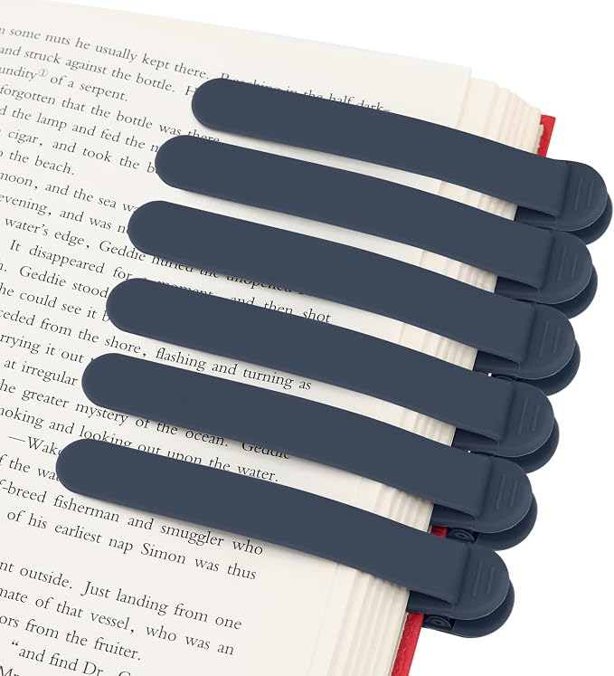 SMUK 6pcs Automatic Bookmarks for Reading Lovers, Unique Silicone Book Mark for by SMUK