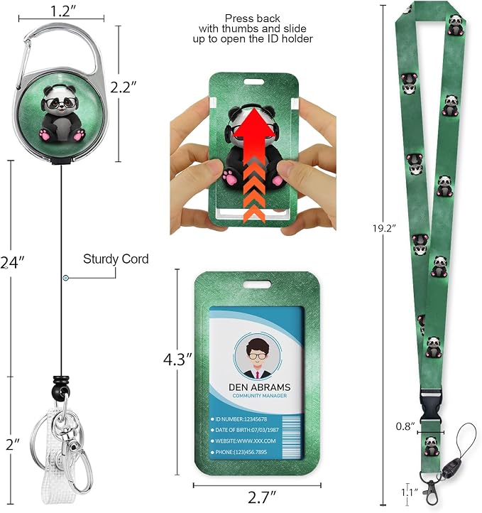 Piefly ID Badge Holder with Lanyard, Cute Badge Holder with Retractable Heavy - Image 5