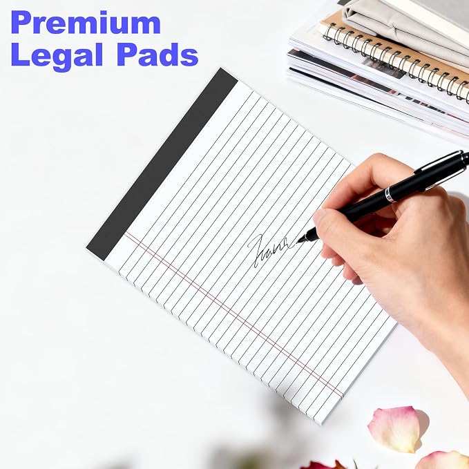 3 Pack White Legal Pads 8.5 x 11 Inch, Wide Ruled Notepads Lined Memo Note Pads - Image 3