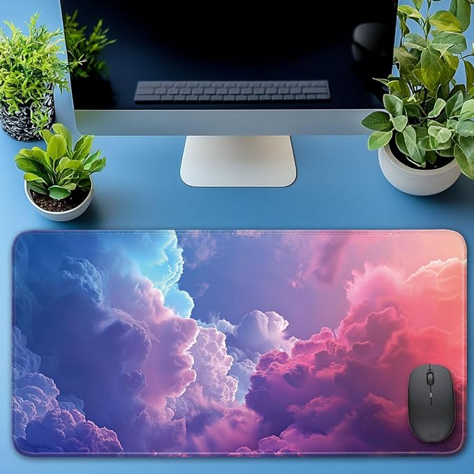 Keyboard Mat, Large Mouse Pad, Colorful Clouds - Image 6