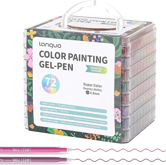 Gel Pens for Adult Coloring Books, 72 Colors Set Gel Colored Pens Marker, Perfect Gel Pens for Adult Drawing Doodling Journaling, Art Supplies and DIY Crafts-DeskLoop Office
