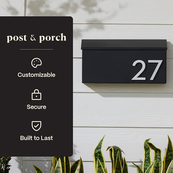 post & porch The OG Mailbox | Wall Mounted Mailbox | Black/Brown/White/Grey - Image 4