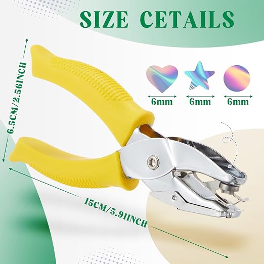 Zonon 3 Pcs Hole Punch Shapes Single Hole Paper Punchers - Image 2