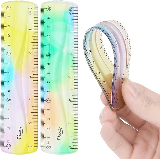 Grevosea 2 Pieces Flexible Rulers 6inch Plastic Ruler by Unknown