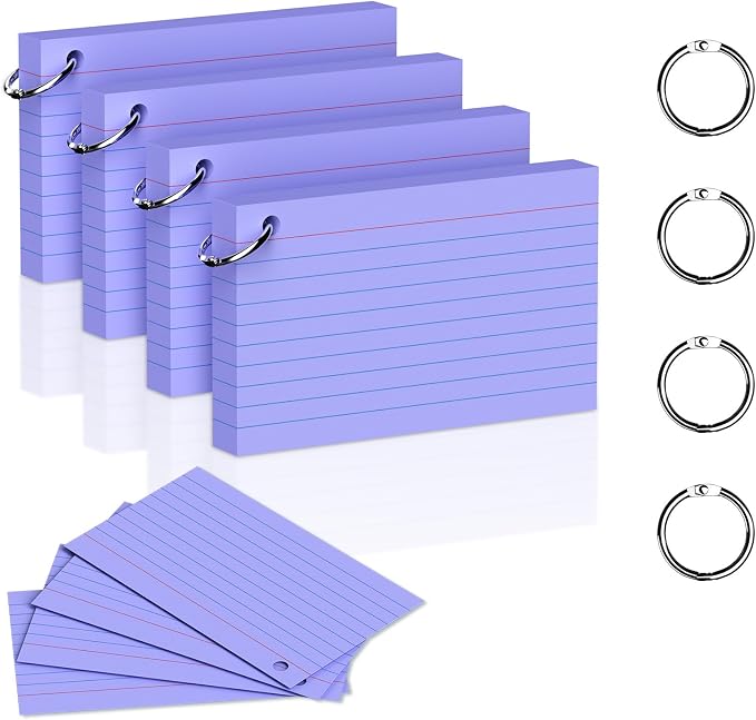 200 Count 3 x 5 Inch Purple Index Cards by DORFAS