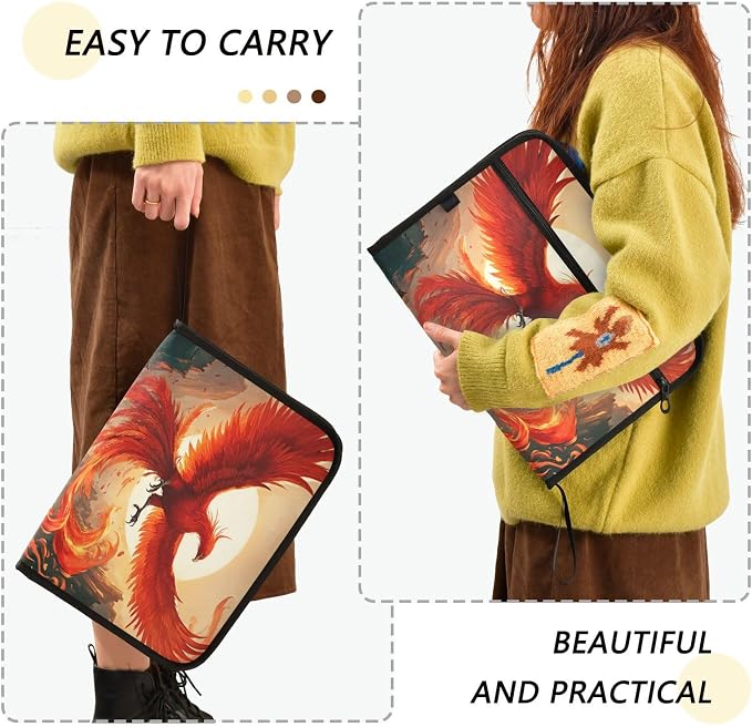 Beautiful Phoenix Accordion File Organizer Expanding Document Folder - Image 4