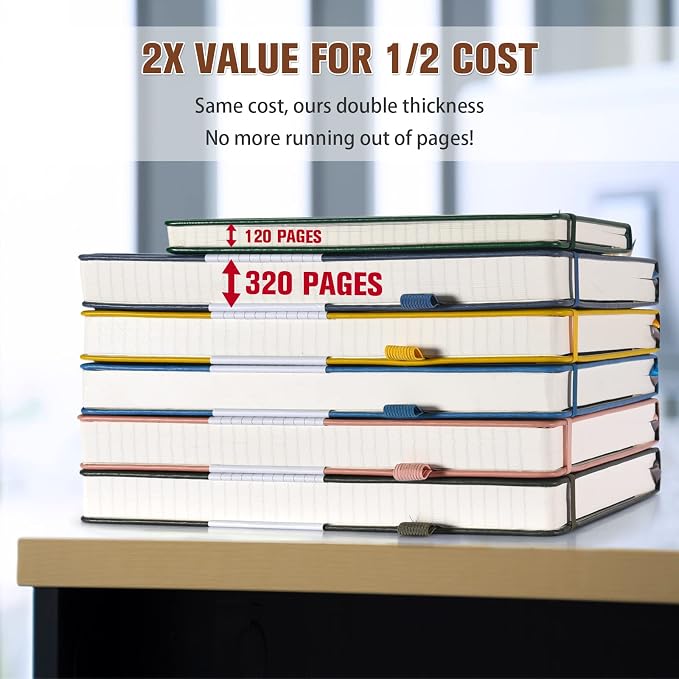 5 Pack College Ruled Notebook, 312 Numbered Pages Thick Notebooks Bulk - Image 2