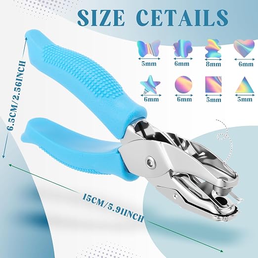 Lothee 8 Pcs Hole Punch Shapes Single Hole Paper Punchers - Image 2