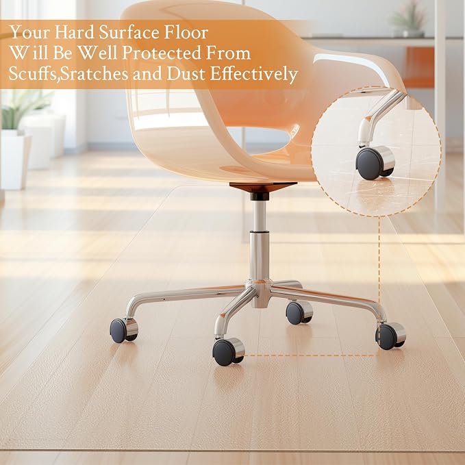 KMAT Office Chair Mat, Easy Glide Hard Wood Tile Floor Mats, Heavy Duty Floor - Image 3