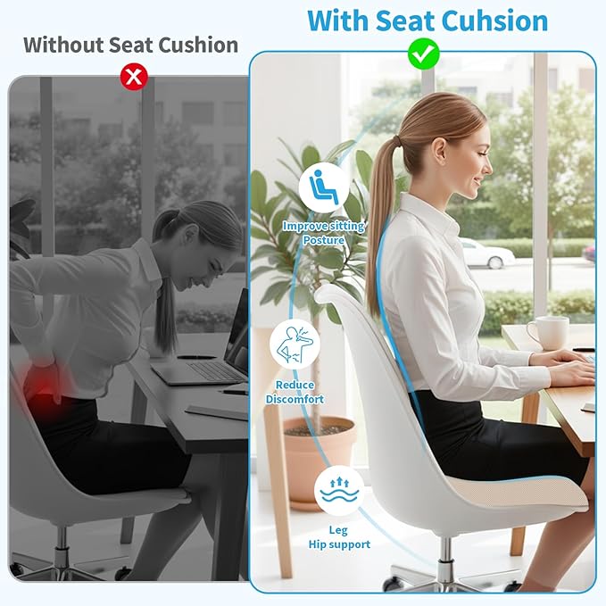 TranquilRelax Large Seat Cushion, Memory Foam Cushion - Image 6