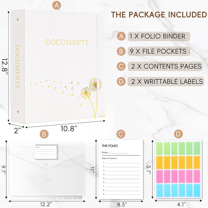 XKDOUS Important Document Organizer, Folio Folders - Image 2