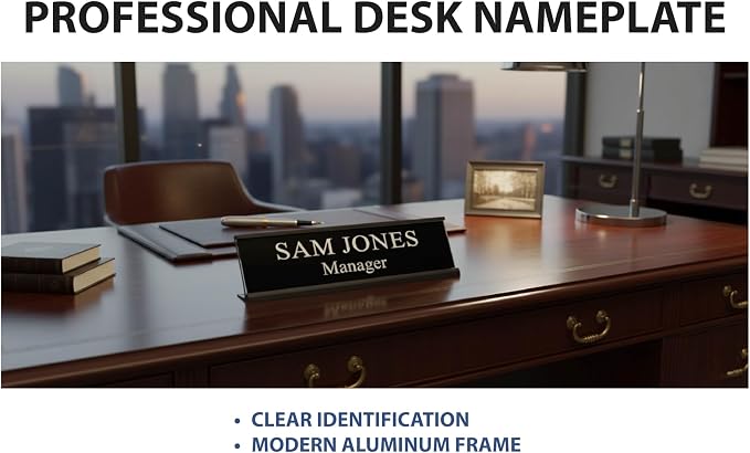 2" x 10" Aluminum Office Desk Nameplate Sign Holder 1 Pack - Image 6