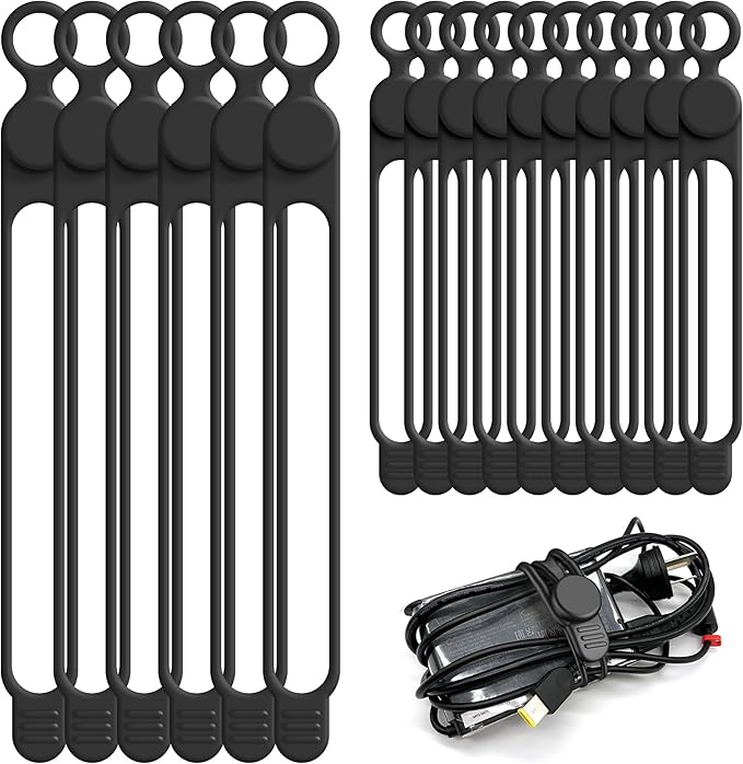 Silicone Cable Ties Cord Organizer by ELECTRONICSORGANIZATION