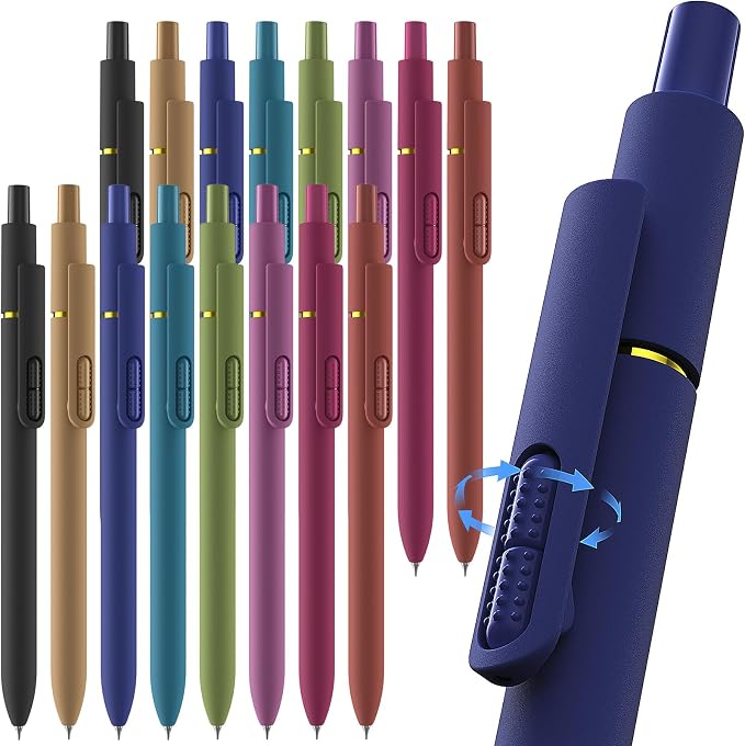 Hiacry 16 Pack Gel Pens, Quick-Dry Long Lasting Black Ink-0.7 MM Fine Point | by HIACRY