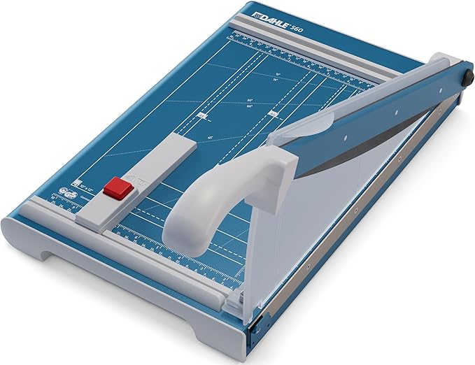 Dahle 560 Professional Guillotine Trimmer, 13" Cut Length, 25 Sheet Capacity, Self-Sharpening, Safety Shield, German Engineered Paper Cutter-DeskLoop Office