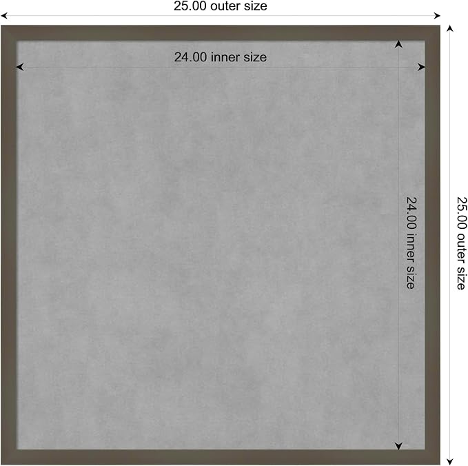 Amanti Art Grey Framed Magnetic Board 25x25 Medium Vision Board - Image 3