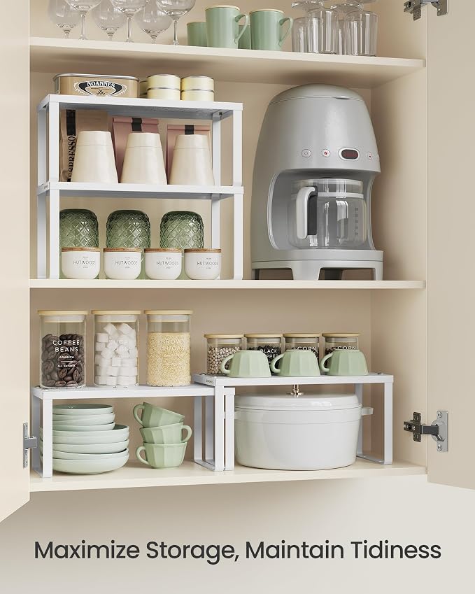SONGMICS Spice Racks, Countertop Organizers, Shelf Risers, Expandable - Image 3