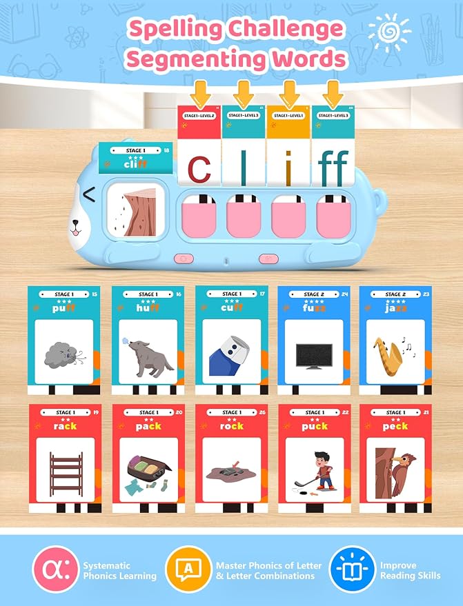 QuTZ Phonics Learning Toy for Preschool Kids – Talking Flash Cards - Image 3