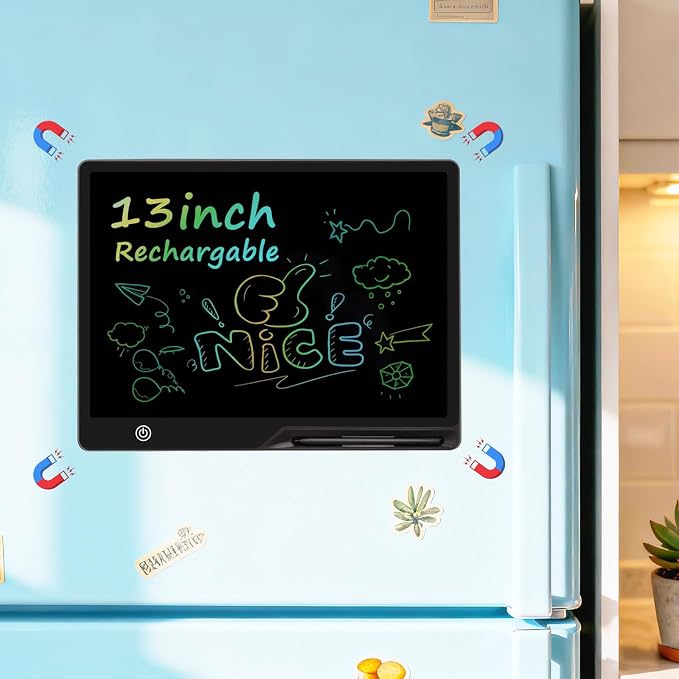 Magnetic LCD Writing Tablet for Fridge, 13 Inch Writing Tablet for Kids by QIAOBUQI