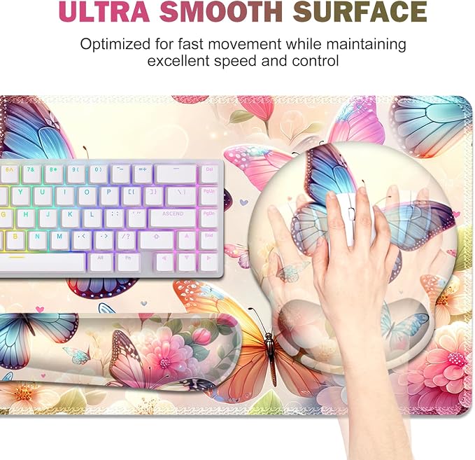 Gaming Mouse Pad, Large Desk Mat, Cute Desk Pad Protector, 4in1 XXL Mousepad + - Image 5