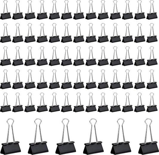 72 PCS Medium Binder Clips – 1.6Inch Heavy Duty Black Metal Paper Clamps by Unknown