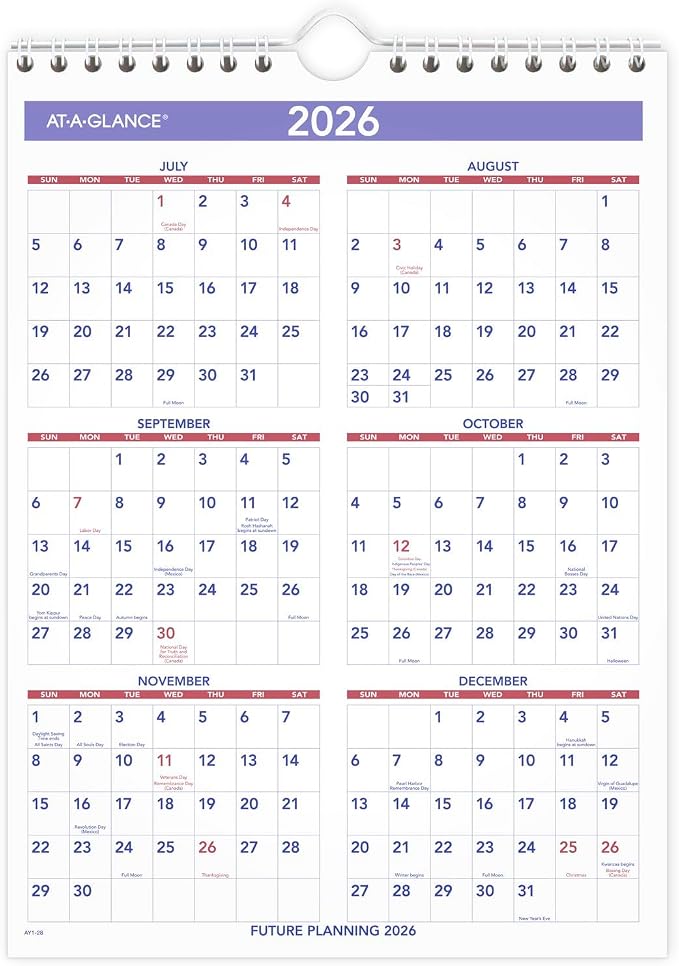 AT-A-GLANCE Wall Calendar 2025-2026 Academic, Ruled Daily Blocks - Image 7