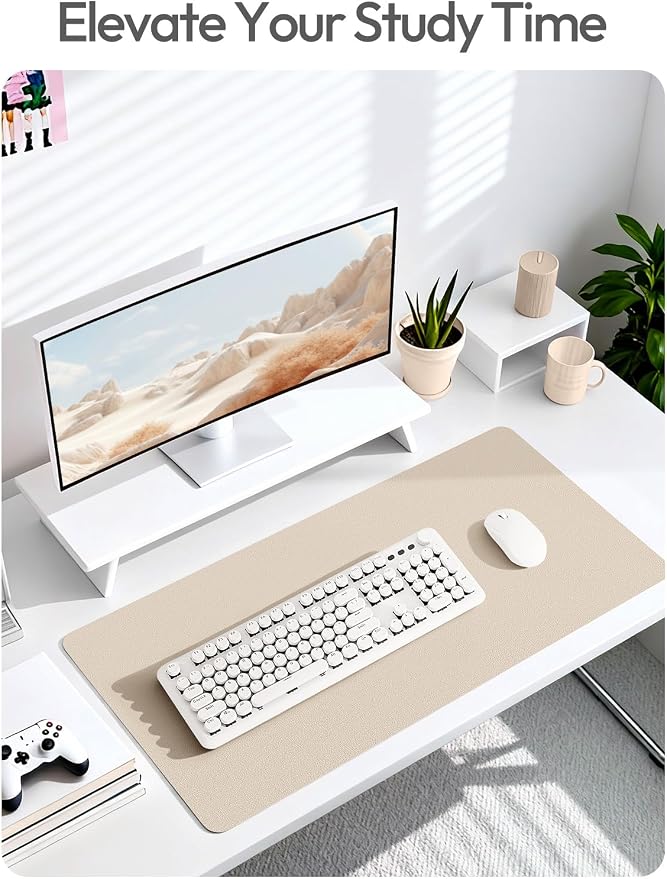 YSAGi Leather Desk Protector, Office Mat, Large Mouse Mat, Non-Slip PU Leather - Image 6