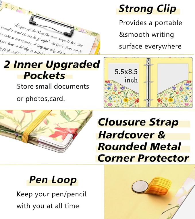 Mini Binder Organizer，1 Inch 3 Ring Binder - Image 4