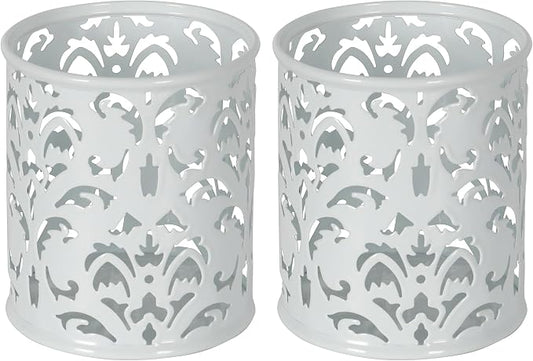 EasyPAG White Pen Holder for Desk, 2 Pack Round Pen Organizer, Brush Holder for by EasyPAG