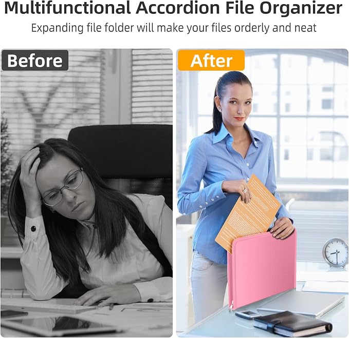 Fireproof Accordion File Organizer, Portable Expanding File Folder - Image 4
