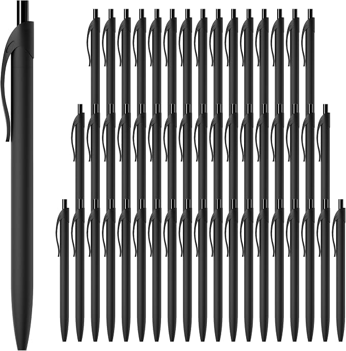 deegtran Pens Bulk, 50 Pack No Bleed Black Ink Click Pens, Wholesale by DEEGTRANPENS