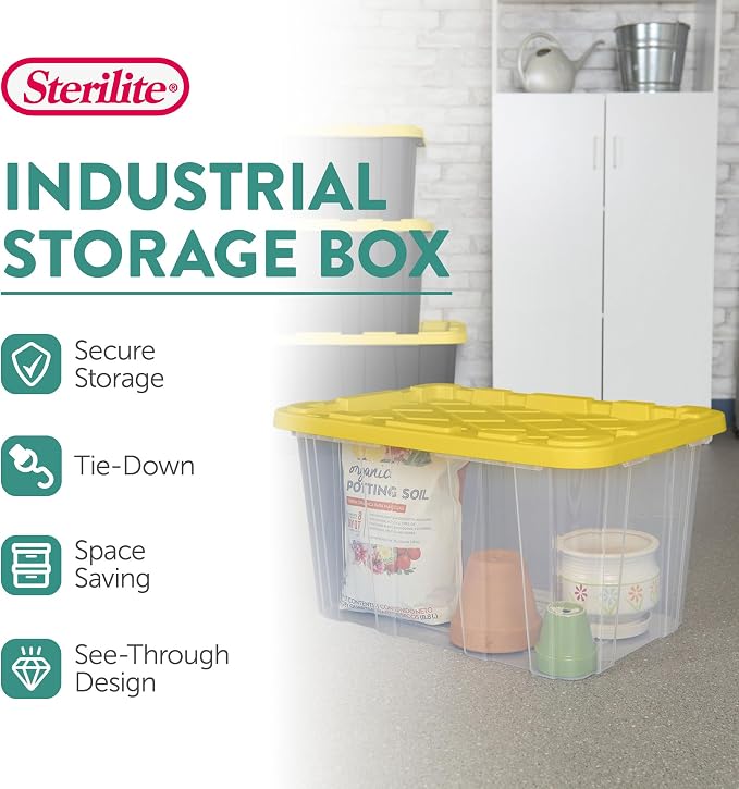Sterilite 4-Tier Tote Rack & 4-Pack 27 Gallon Storage Box, Shelf and Tote - Image 3