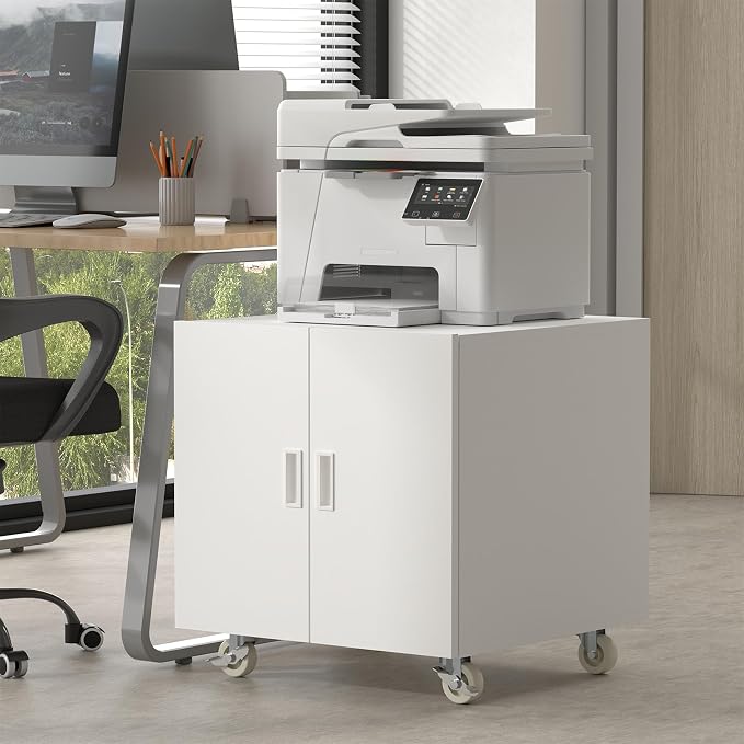 Metal Printer Stand, Rolling Table by STEELIST