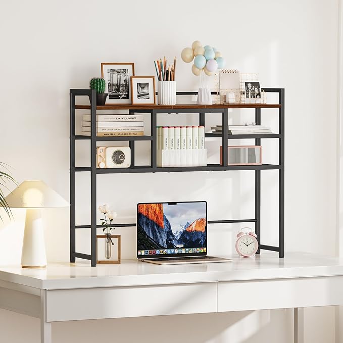 Snughome Desk Shelf, 38.6" Desktop Bookshelf, Desk Hutch Dorm, Countertop - Image 2