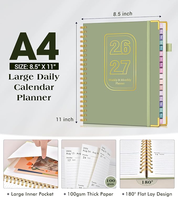 Academic Planner 2026-2027, 18 Months Weekly and Monthly Hardcover Planner - Image 5