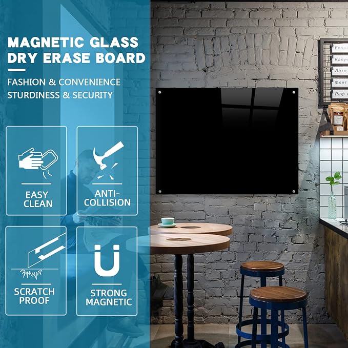 Magnetic Black Glass Board - Image 6