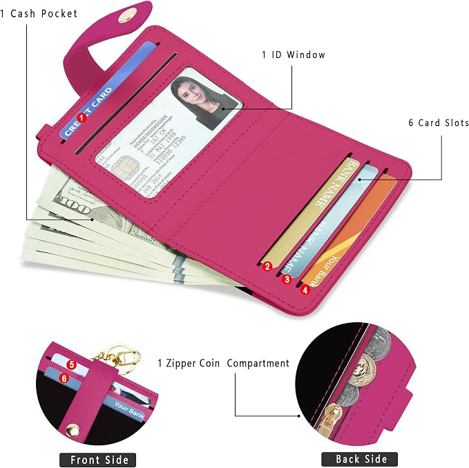 Airkit Small Wallet Women RFID, PU Leather Card Holder - Image 2