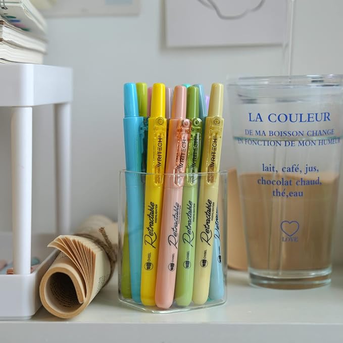 WRITECH Retractable Bible Highlighters Assorted: Pastel Colors No Bleed - Image 8