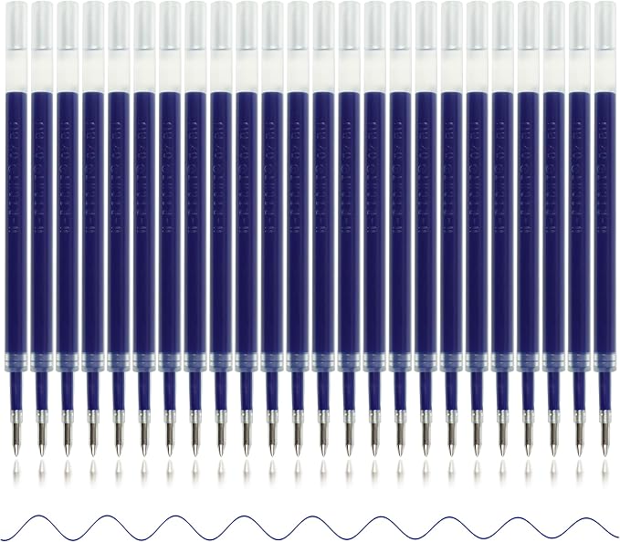 U-RIGHT 24 Pcs Retractable Blue Gel Ink Refills, 0.7 mm Point Blue Ink by U-RIGHT