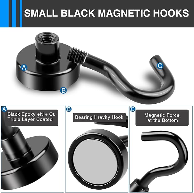 LOVIMAG Magnetic Hooks, 12 Pack 30lbs+ Magnet Hook 2026 Cruise Cabin Ship - Image 5