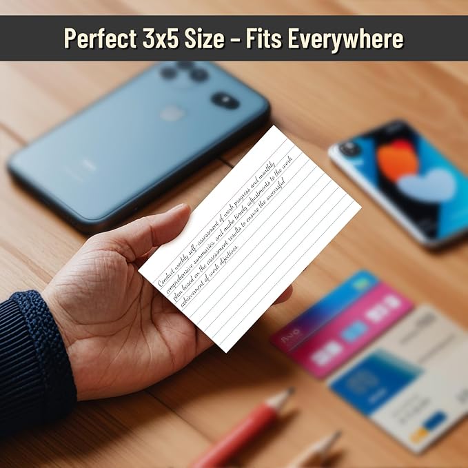Index Cards 3x5 Inch, Flash Cards College Ruled Heavyweight Flashcards Durable - Image 4