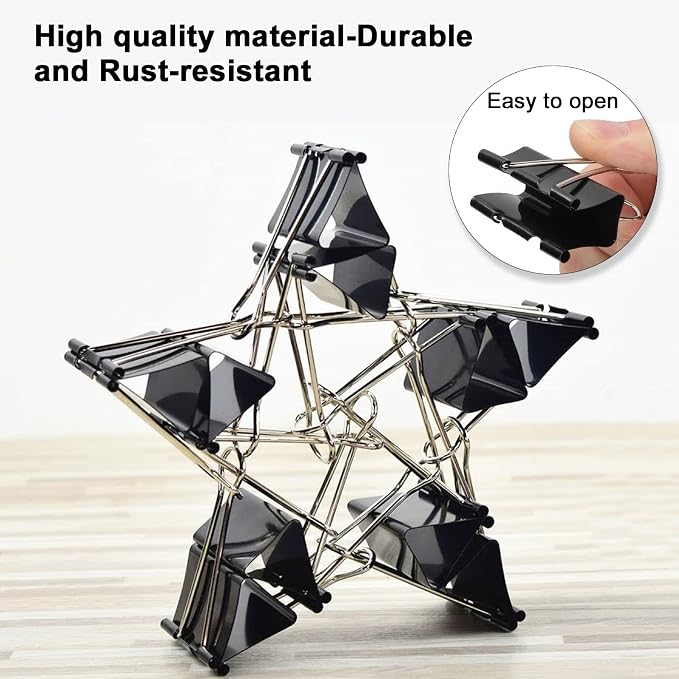 130 PCS Small Binder Clips, 3/4 inch, Paper Clamps, Binderclips, Office Supplies - Image 4