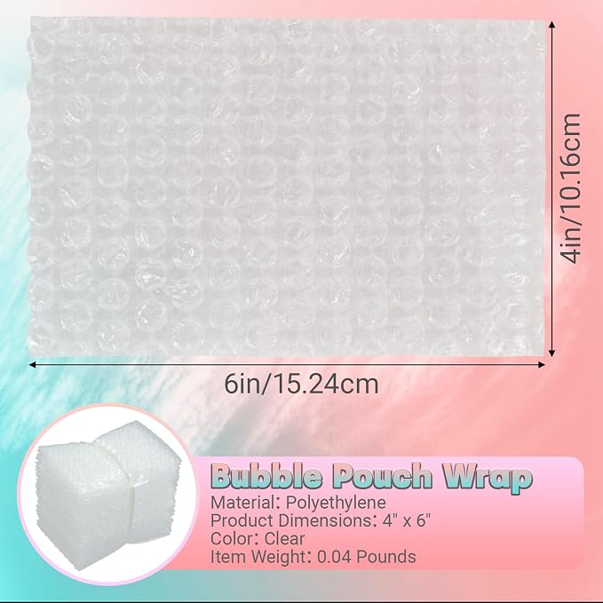 50-Pack 4"x6"Clear Bubble Out Bags - Image 2