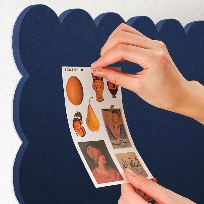 Lightomorrow Scalloped Bulletin Board, 24 x 18 Inches Felt Pin Board - Image 4