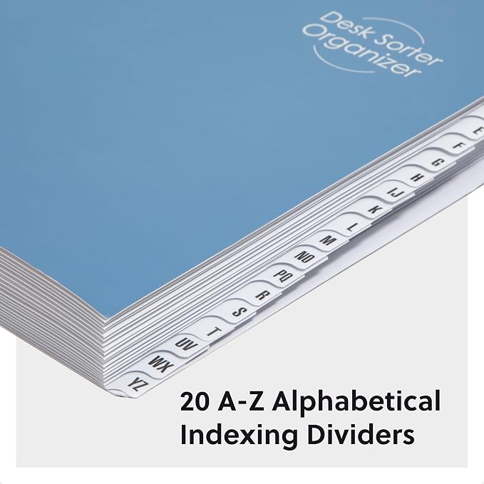 SMEAD Expandable Alphabetic File Sorter Dark Blue | Letter Size | 20 Dividers | - Image 2