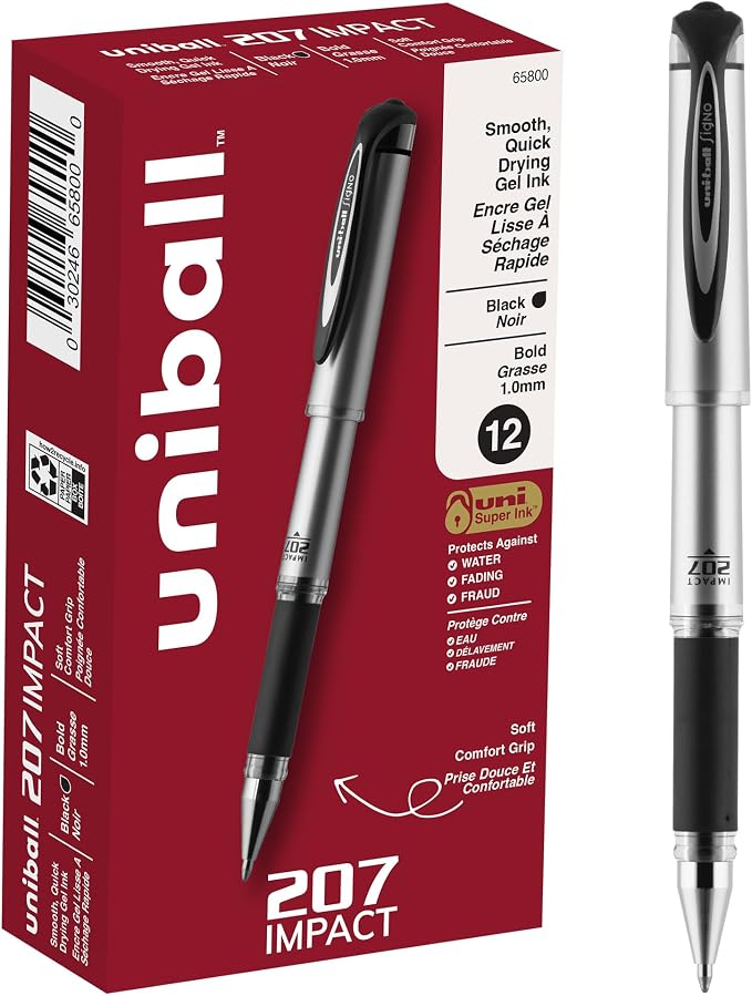 Uni-Ball® 207™ Impact™ Gel Pens, Bold Point, 1.0 mm by uni-ball