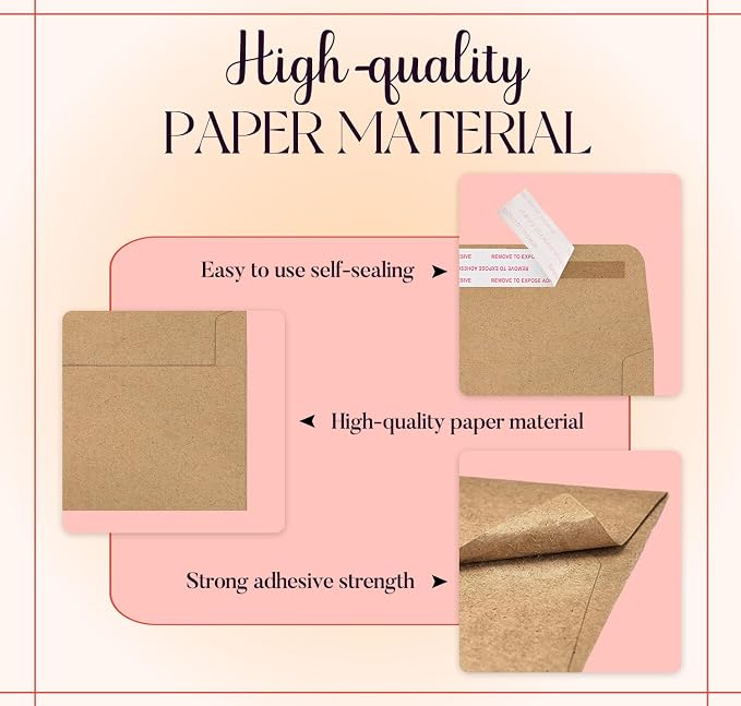 ACSTEP 100Pack A4 Envelopes 4-1/4 X6-1/4 Inch Self Seal Brown Kraft 4X6 - Image 6