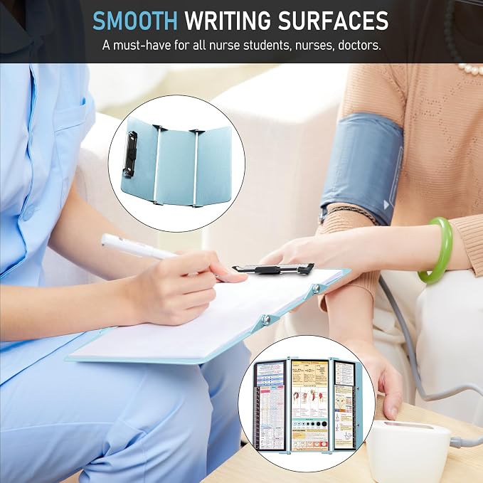 Nursing Clipboard Foldable, Foldable Clip Board w/Nursing Edition Cheat Charts - Image 4