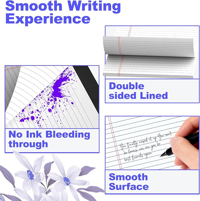 3 Pack White Legal Pads 8.5 x 11 Inch, Wide Ruled Notepads Lined Memo Note Pads - Image 6