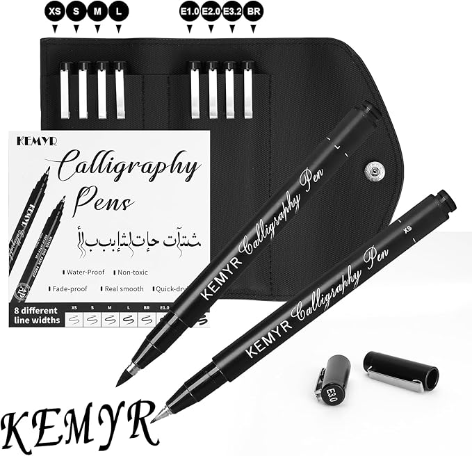 8 Micro Fine liner Drawing Art Pens Calligraphy Pens: XS-E3.0 Size Black Art supplies Waterproof Archival Black Ink Markers For Artists,Use for Professional Watercolor,Sketching-DeskLoop Office